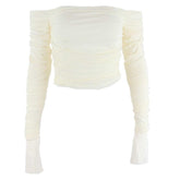 Damen Y2K Herbst Langarm Druck Shirt Cosplay Kostüm Outfits Sexy Top mit langen Ärmeln